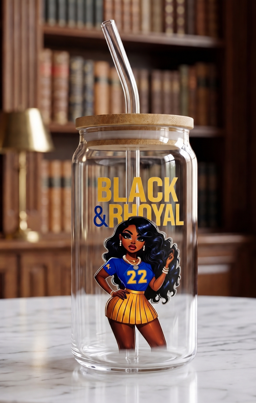 Sorority Glass Drinkware with Straw