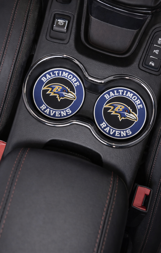 Car Coaster Ravens Set Of 2