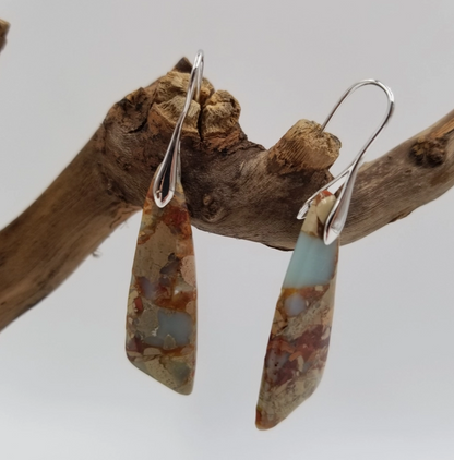 (OLD)Earrings -  Handmade Natural African Amazon Stone