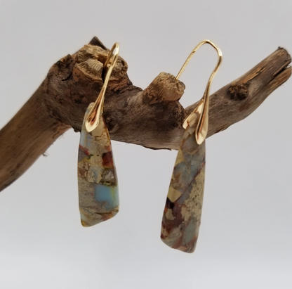 (OLD)Earrings -  Handmade Natural African Amazon Stone